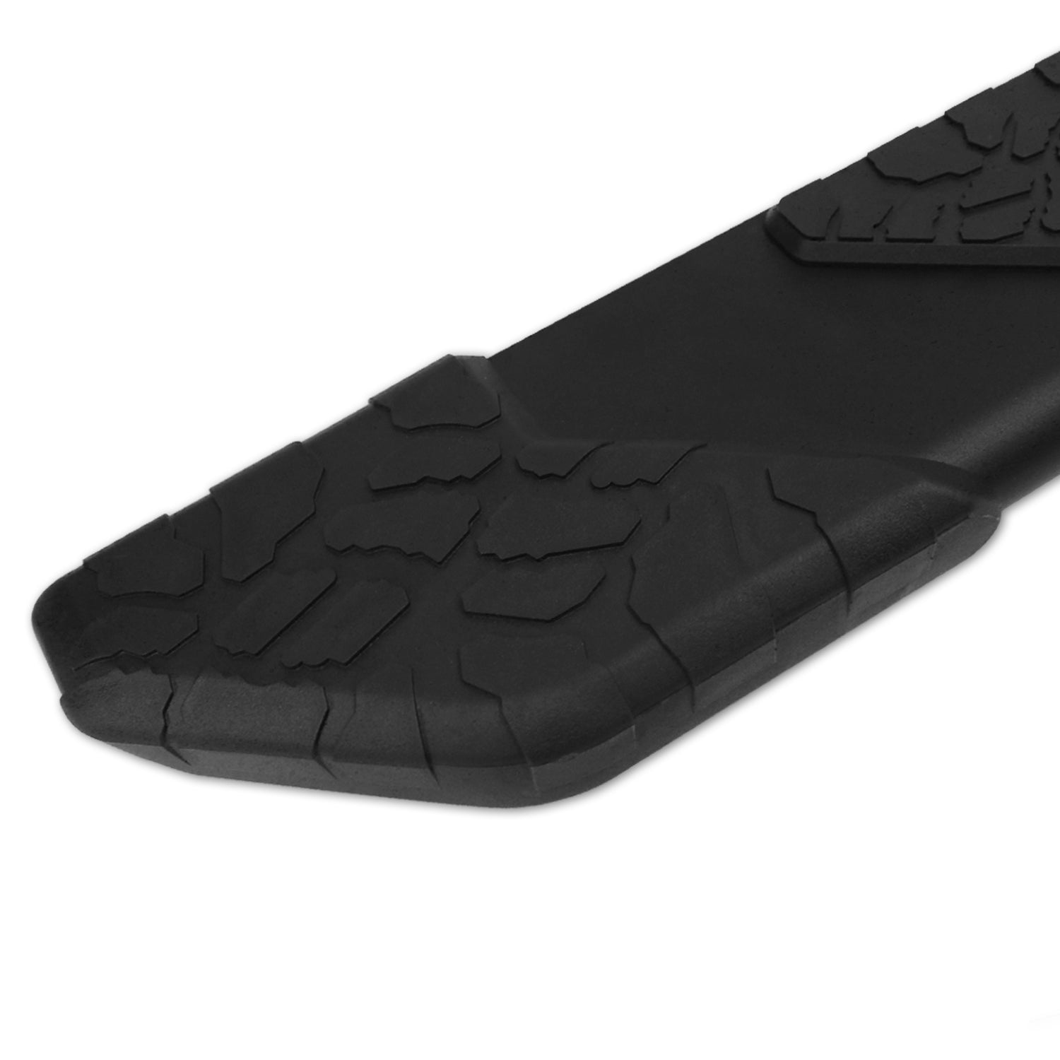 5in Tread Step Slide Track Running Boards - Black Textured Aluminum